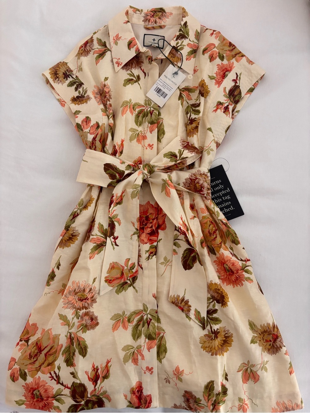*NWT* Tuckernuck Floral Short Sleeve Shirt Dress - Picture 6 of 7